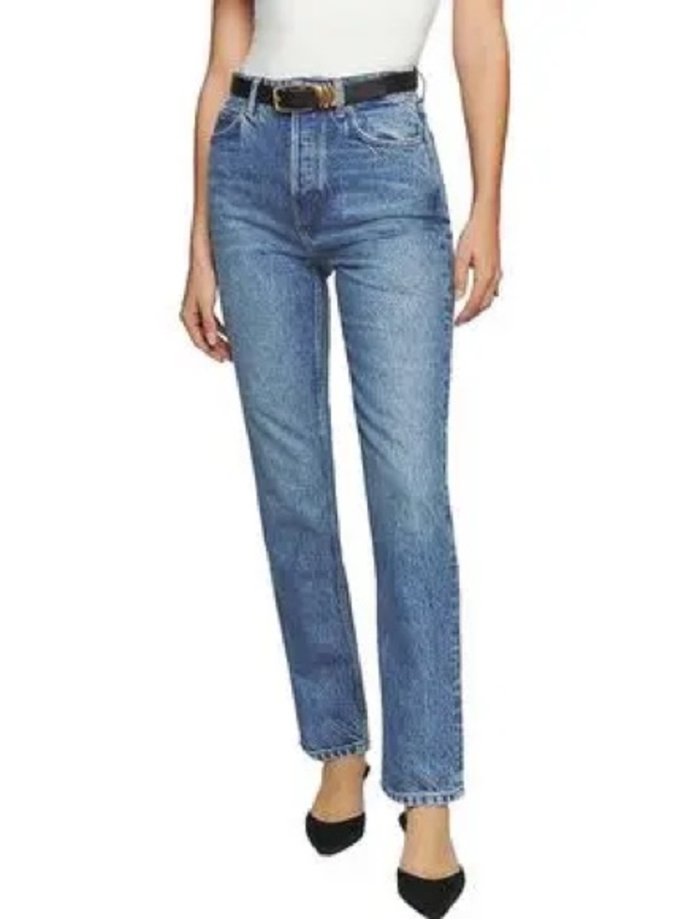 Reformation Jax Stretch High Rise Straight Leg Jeans Size 28